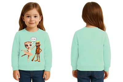 Unisex Braınrot Baskılı Çocuk Swaetshirt 3 İplik Şardonlu