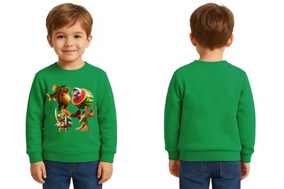 Unisex Braınrot Baskılı Çocuk Swaetshirt 3 İplik Şardonlu