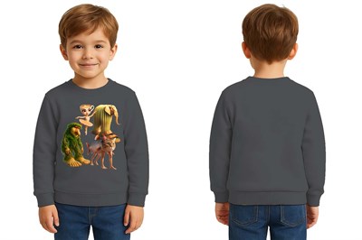 Unisex Braınrot Baskılı Çocuk Swaetshirt 3 İplik Şardonlu