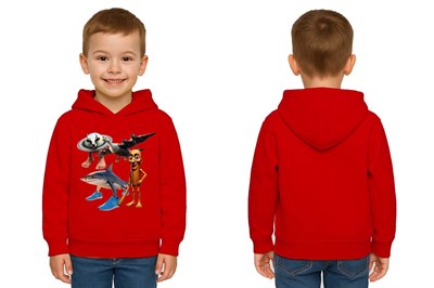 Unisex Brainrot Baskılı Çocuk Swaetshirt Kapüşonlu 3 İplik Şardonlu