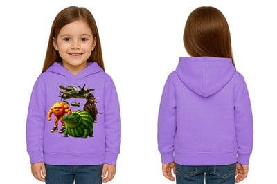 Unisex Brainrot Baskılı Çocuk Swaetshirt Kapüşonlu 3 İplik Şardonlu