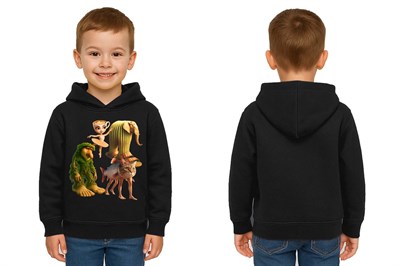 Unisex Brainrot Baskılı Çocuk Swaetshirt Kapüşonlu 3 İplik Şardonlu