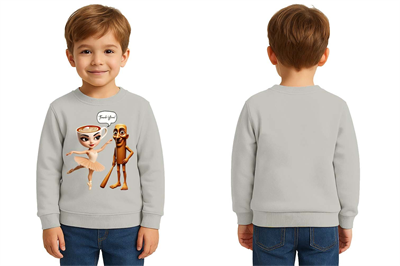Unisex Braınrot Baskılı Çocuk Swaetshirt 3 İplik Şardonlu