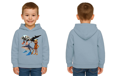 Unisex Brainrot Baskılı Çocuk Swaetshirt Kapüşonlu 3 İplik Şardonlu