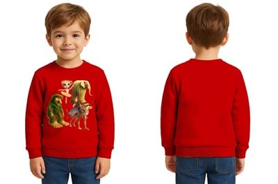 Unisex Braınrot Baskılı Çocuk Swaetshirt 3 İplik Şardonlu