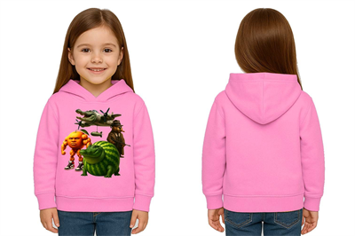 Unisex Brainrot Baskılı Çocuk Swaetshirt Kapüşonlu 3 İplik Şardonlu
