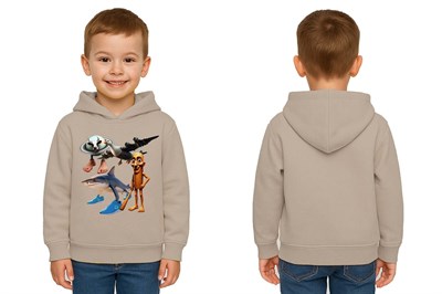 Unisex Brainrot Baskılı Çocuk Swaetshirt Kapüşonlu 3 İplik Şardonlu