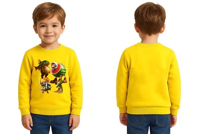 Unisex Braınrot Baskılı Çocuk Swaetshirt 3 İplik Şardonlu