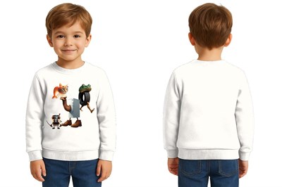 Unisex Braınrot Baskılı Çocuk Swaetshirt 3 İplik Şardonlu