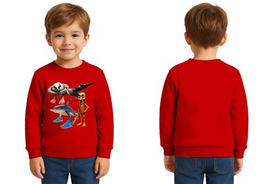 Unisex Braınrot Baskılı Çocuk Swaetshirt 3 İplik Şardonlu