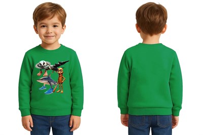 Unisex Braınrot Baskılı Çocuk Swaetshirt 3 İplik Şardonlu