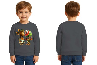 Unisex Braınrot Baskılı Çocuk Swaetshirt 3 İplik Şardonlu