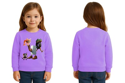 Unisex Braınrot Baskılı Çocuk Swaetshirt 3 İplik Şardonlu