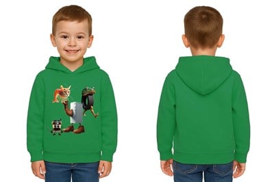 Unisex Brainrot Baskılı Çocuk Swaetshirt Kapüşonlu 3 İplik Şardonlu