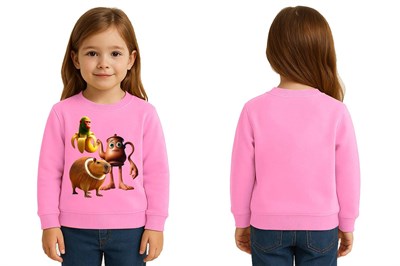 Unisex Braınrot Baskılı Çocuk Swaetshirt 3 İplik Şardonlu