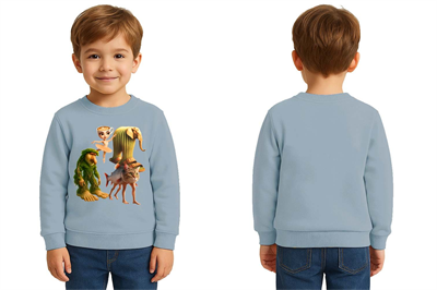 Unisex Braınrot Baskılı Çocuk Swaetshirt 3 İplik Şardonlu