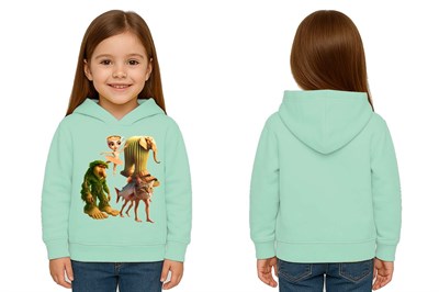 Unisex Brainrot Baskılı Çocuk Swaetshirt Kapüşonlu 3 İplik Şardonlu