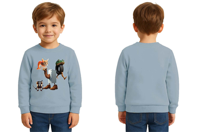 Unisex Braınrot Baskılı Çocuk Swaetshirt 3 İplik Şardonlu