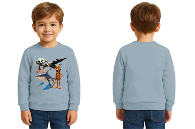 Unisex Braınrot Baskılı Çocuk Swaetshirt 3 İplik Şardonlu