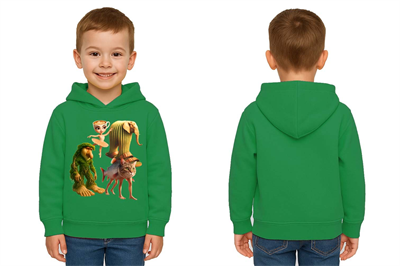 Unisex Brainrot Baskılı Çocuk Swaetshirt Kapüşonlu 3 İplik Şardonlu