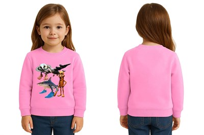 Unisex Braınrot Baskılı Çocuk Swaetshirt 3 İplik Şardonlu