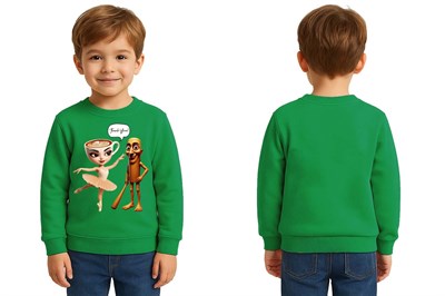 Unisex Braınrot Baskılı Çocuk Swaetshirt 3 İplik Şardonlu