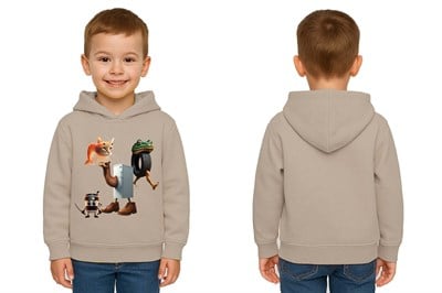 Unisex Brainrot Baskılı Çocuk Swaetshirt Kapüşonlu 3 İplik Şardonlu