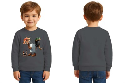 Unisex Braınrot Baskılı Çocuk Swaetshirt 3 İplik Şardonlu
