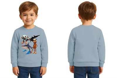 Unisex Braınrot Baskılı Çocuk Swaetshirt 3 İplik Şardonlu