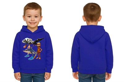 Unisex Brainrot Baskılı Çocuk Swaetshirt Kapüşonlu 3 İplik Şardonlu