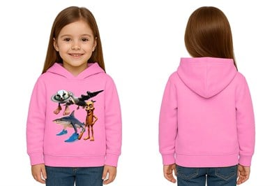 Unisex Brainrot Baskılı Çocuk Swaetshirt Kapüşonlu 3 İplik Şardonlu