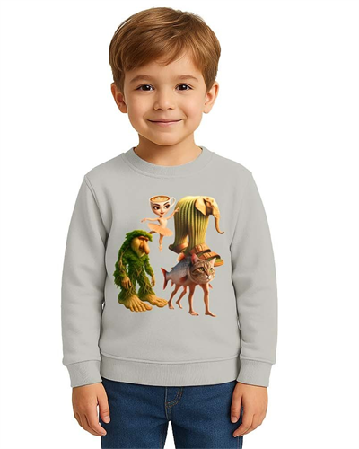 Unisex Braınrot Baskılı Çocuk Swaetshirt 3 İplik Şardonlu