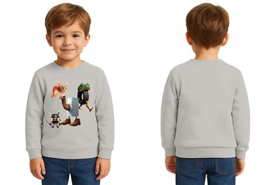 Unisex Braınrot Baskılı Çocuk Swaetshirt 3 İplik Şardonlu