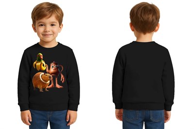 Unisex Braınrot Baskılı Çocuk Swaetshirt 3 İplik Şardonlu