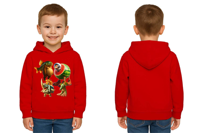 Unisex Brainrot Baskılı Çocuk Swaetshirt Kapüşonlu 3 İplik Şardonlu