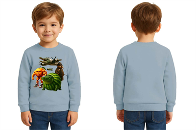 Unisex Braınrot Baskılı Çocuk Swaetshirt 3 İplik Şardonlu
