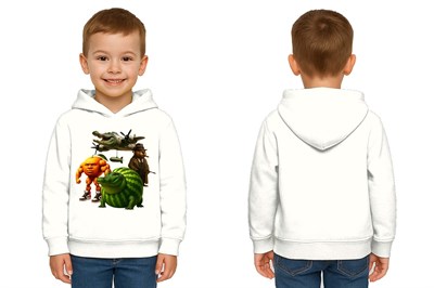 Unisex Brainrot Baskılı Çocuk Swaetshirt Kapüşonlu 3 İplik Şardonlu