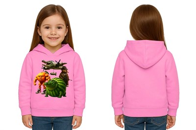 Unisex Brainrot Baskılı Çocuk Swaetshirt Kapüşonlu 3 İplik Şardonlu