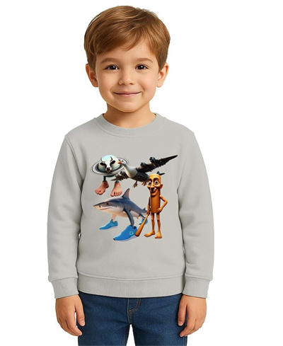 Unisex Braınrot Baskılı Çocuk Swaetshirt 3 İplik Şardonlu