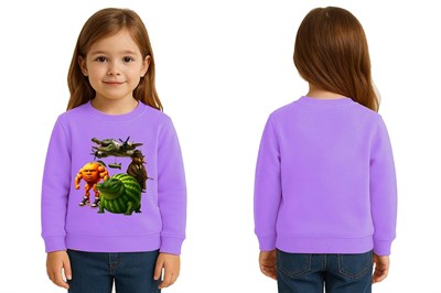 Unisex Braınrot Baskılı Çocuk Swaetshirt 3 İplik Şardonlu