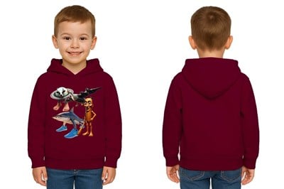 Unisex Brainrot Baskılı Çocuk Swaetshirt Kapüşonlu 3 İplik Şardonlu