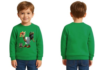 Unisex Braınrot Baskılı Çocuk Swaetshirt 3 İplik Şardonlu