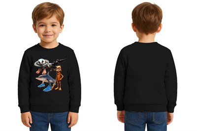 Unisex Braınrot Baskılı Çocuk Swaetshirt 3 İplik Şardonlu