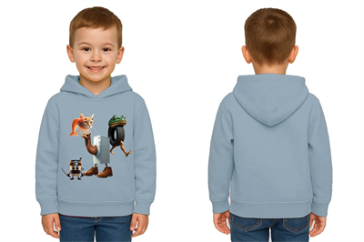 Unisex Brainrot Baskılı Çocuk Swaetshirt Kapüşonlu 3 İplik Şardonlu