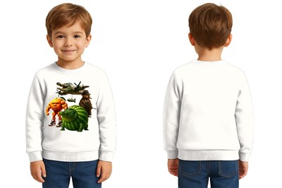 Unisex Braınrot Baskılı Çocuk Swaetshirt 3 İplik Şardonlu