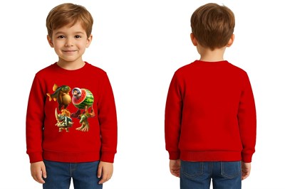 Unisex Braınrot Baskılı Çocuk Swaetshirt 3 İplik Şardonlu