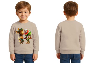 Unisex Braınrot Baskılı Çocuk Swaetshirt 3 İplik Şardonlu