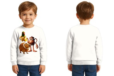 Unisex Braınrot Baskılı Çocuk Swaetshirt 3 İplik Şardonlu