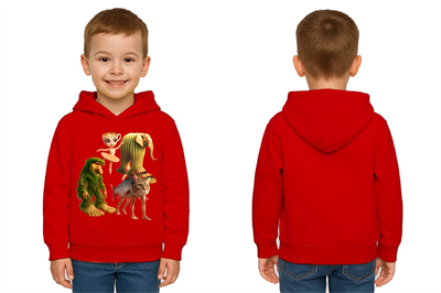 Unisex Brainrot Baskılı Çocuk Swaetshirt Kapüşonlu 3 İplik Şardonlu