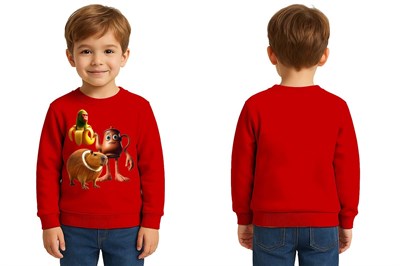 Unisex Braınrot Baskılı Çocuk Swaetshirt 3 İplik Şardonlu